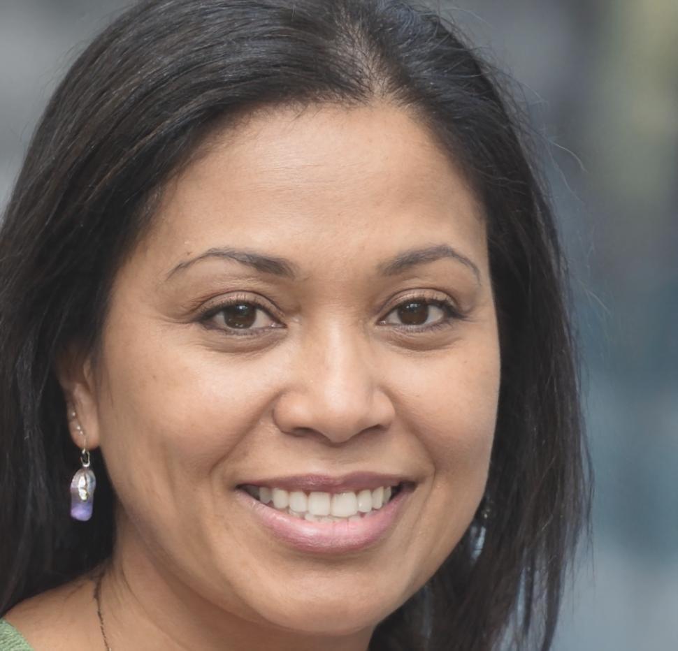 Portrait of happy client Rebecca Ashworth